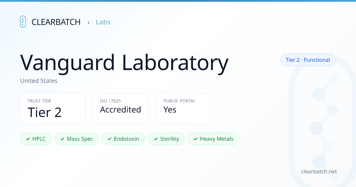 ClearBatch: Vanguard Laboratory trust verification